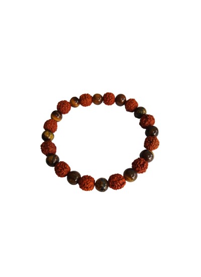 Tiger Eye's Rudraksha Bracelet For Men